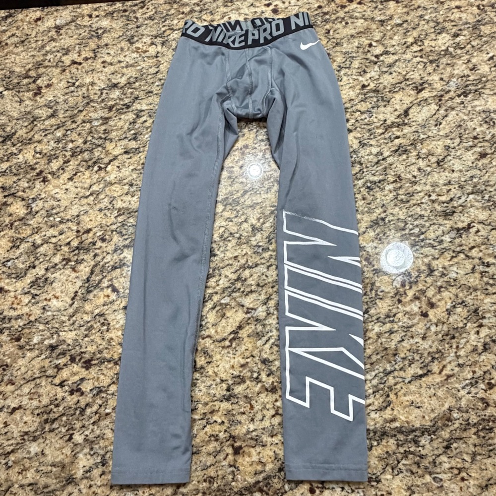 Nike Pro Mens Compression Leggings Gray Dri-FIT‎ Athletic Size Medium